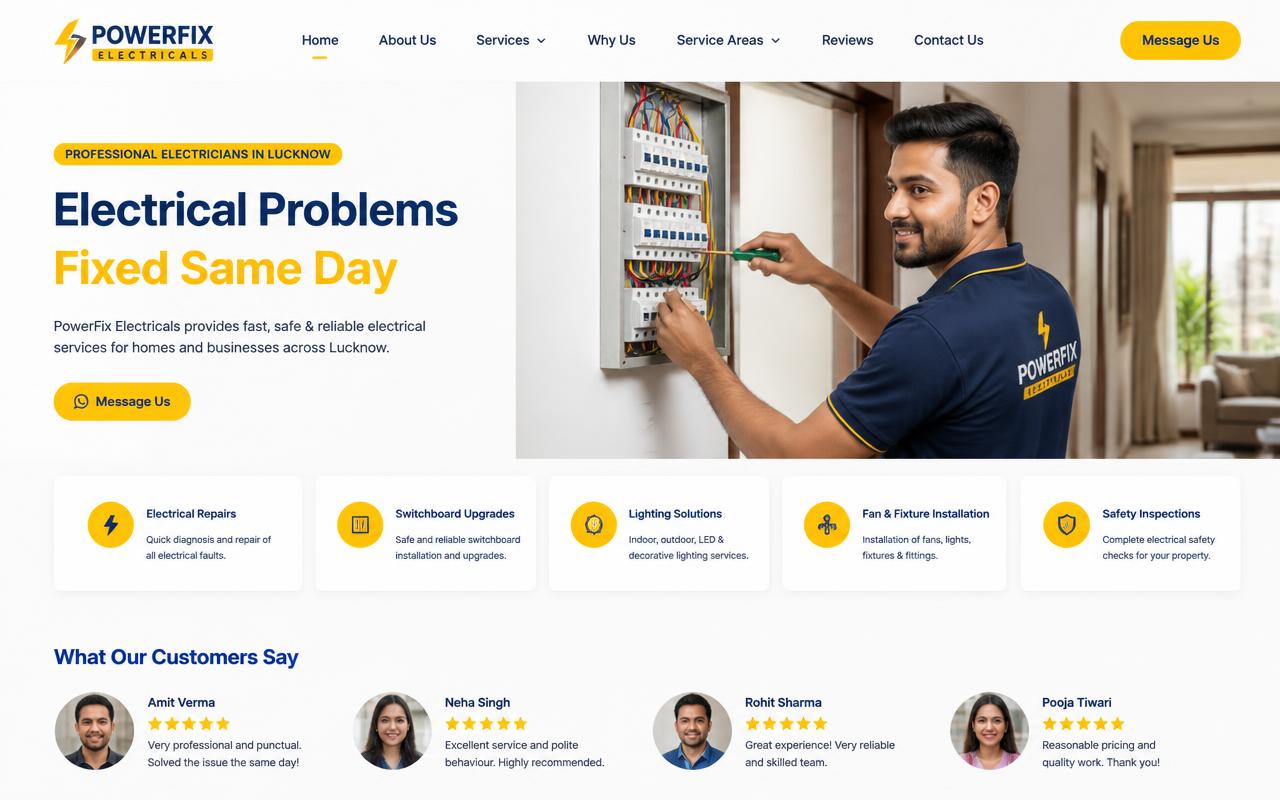 PowerFix Electricals — Electrician in Lucknow, Uttar Pradesh