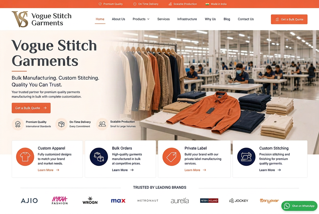 Vogue Stitch Garments — Apparel & Garment Business in Tirupur, Tamil Nadu