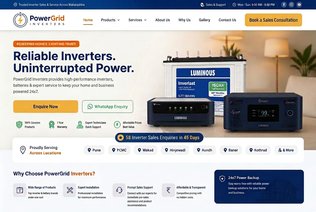 PowerGrid Inverters — Inverter Sales & Service in Pune, Maharashtra