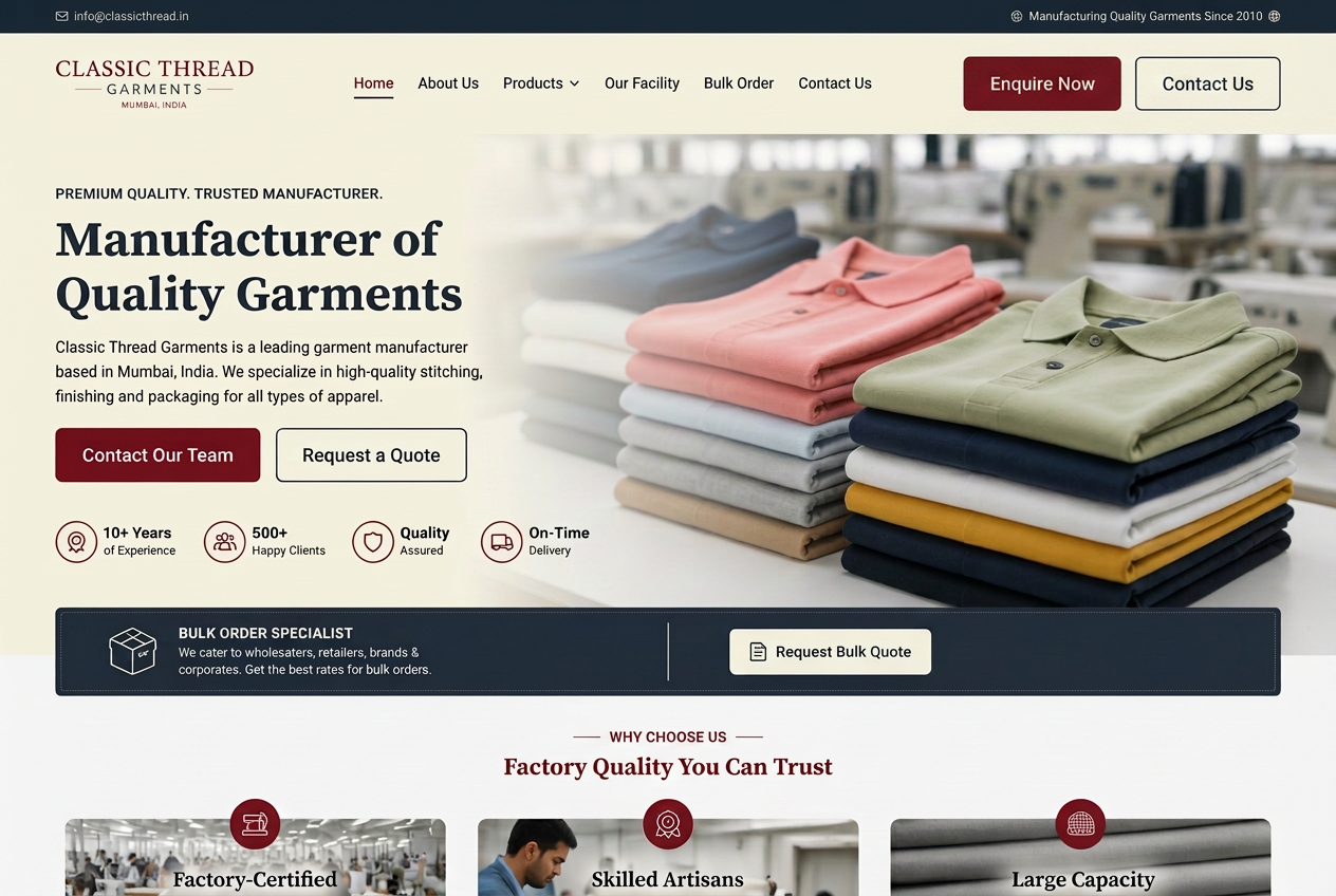Classic Thread Garments — Apparel & Garment Business in Mumbai, Maharashtra