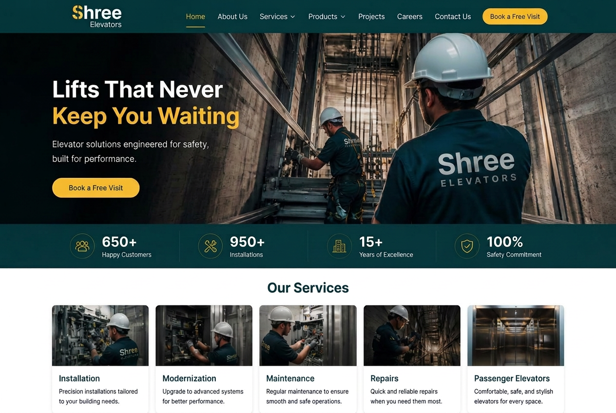 Shree Elevators page